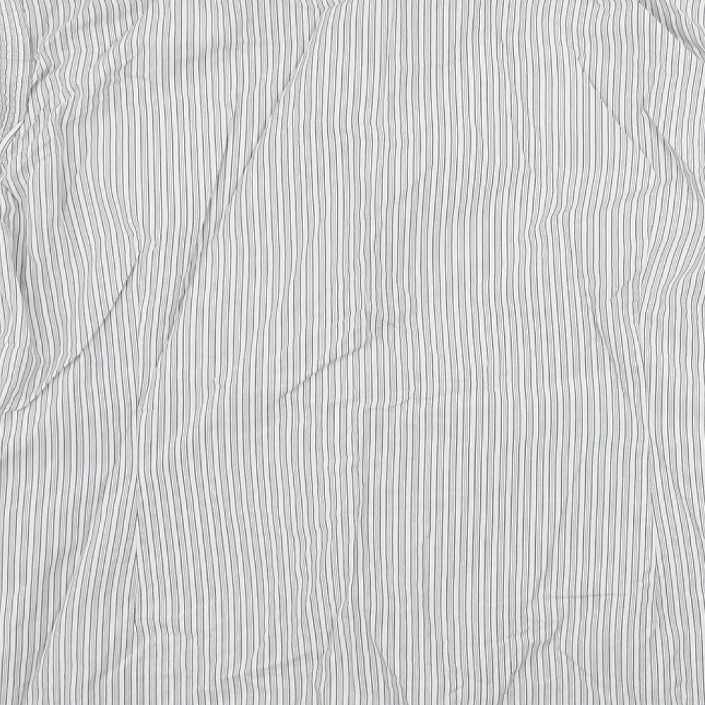 NICOLE FARHI  Mens Grey Striped   Button-Up Size 15