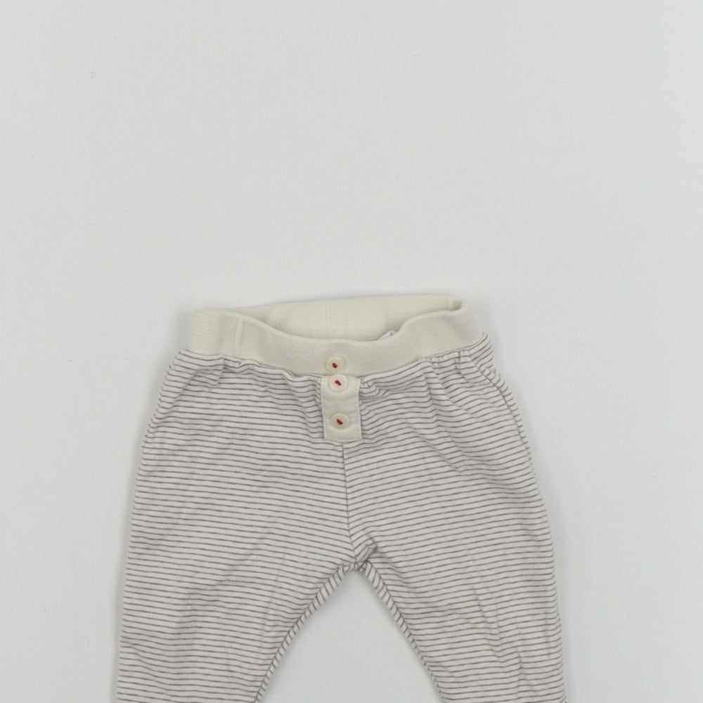 John Lewis  Baby Beige Striped  Sweatpants Trousers Size Newborn