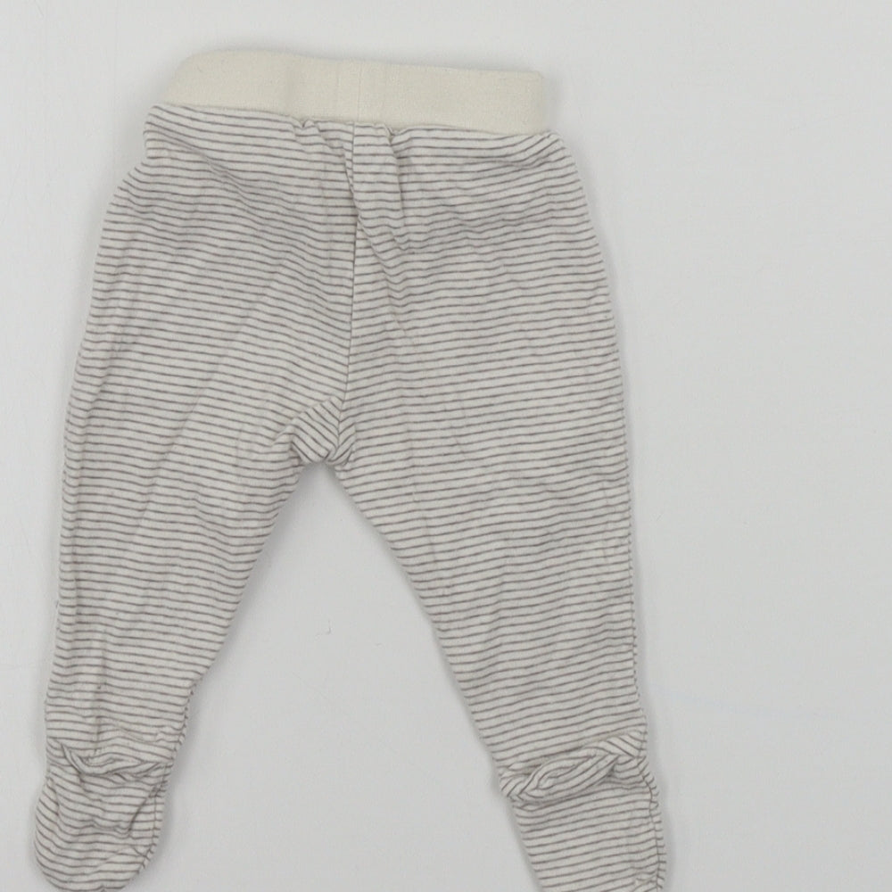 John Lewis  Baby Beige Striped  Sweatpants Trousers Size Newborn