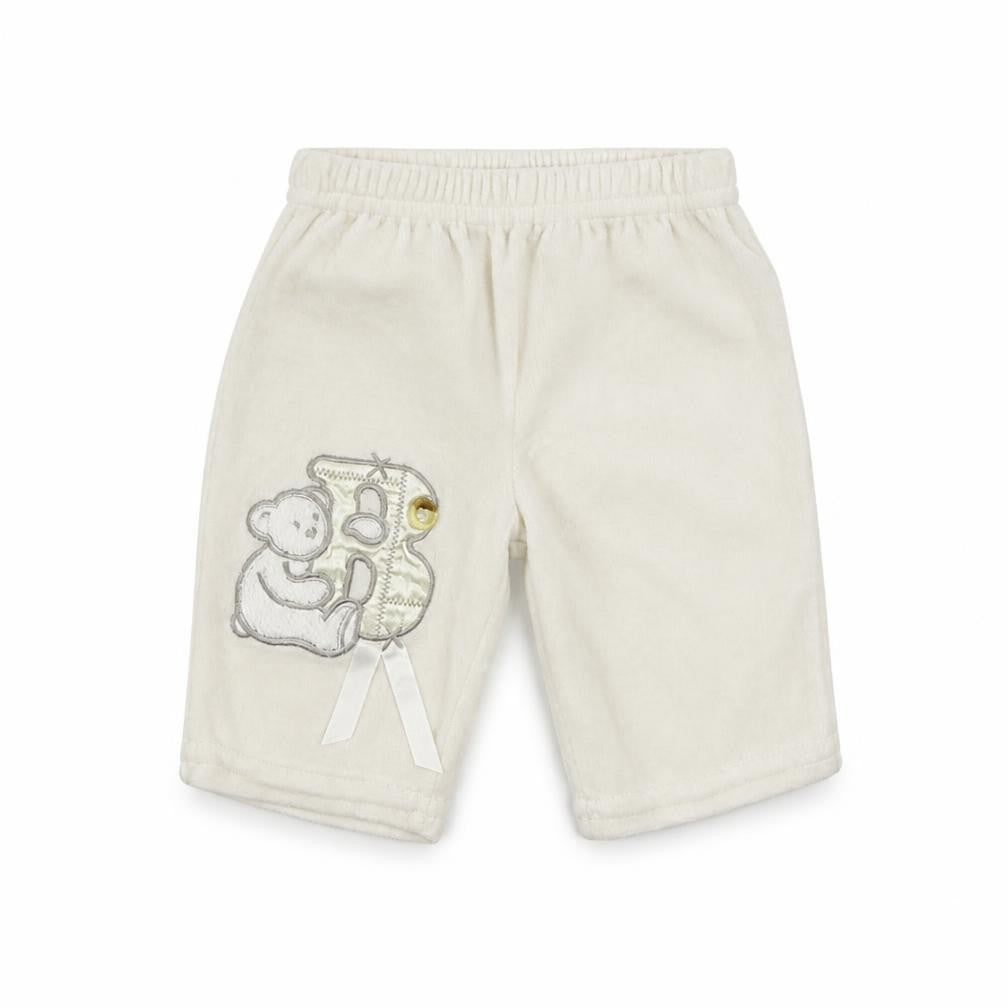 Front view of Zip Zap girls’ beige sweatpants size newborn