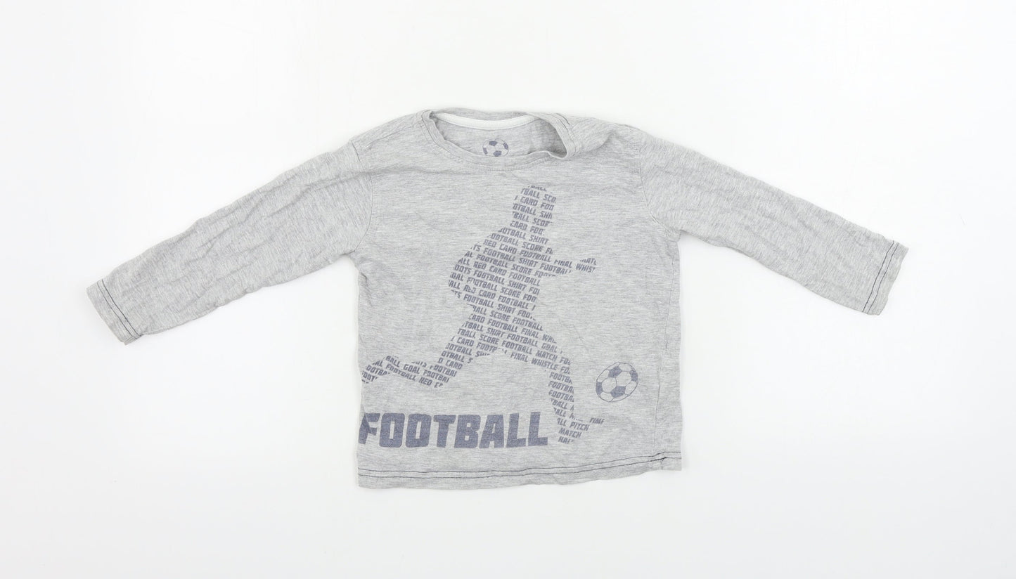 Rebel  Boys Grey   Basic T-Shirt Size 3-4 Years