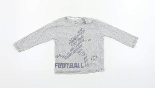 Rebel  Boys Grey   Basic T-Shirt Size 3-4 Years