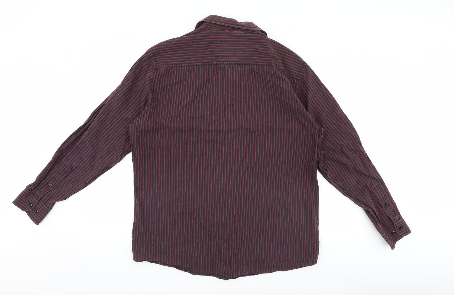 TU Mens Multicoloured Striped   Button-Up Size 16
