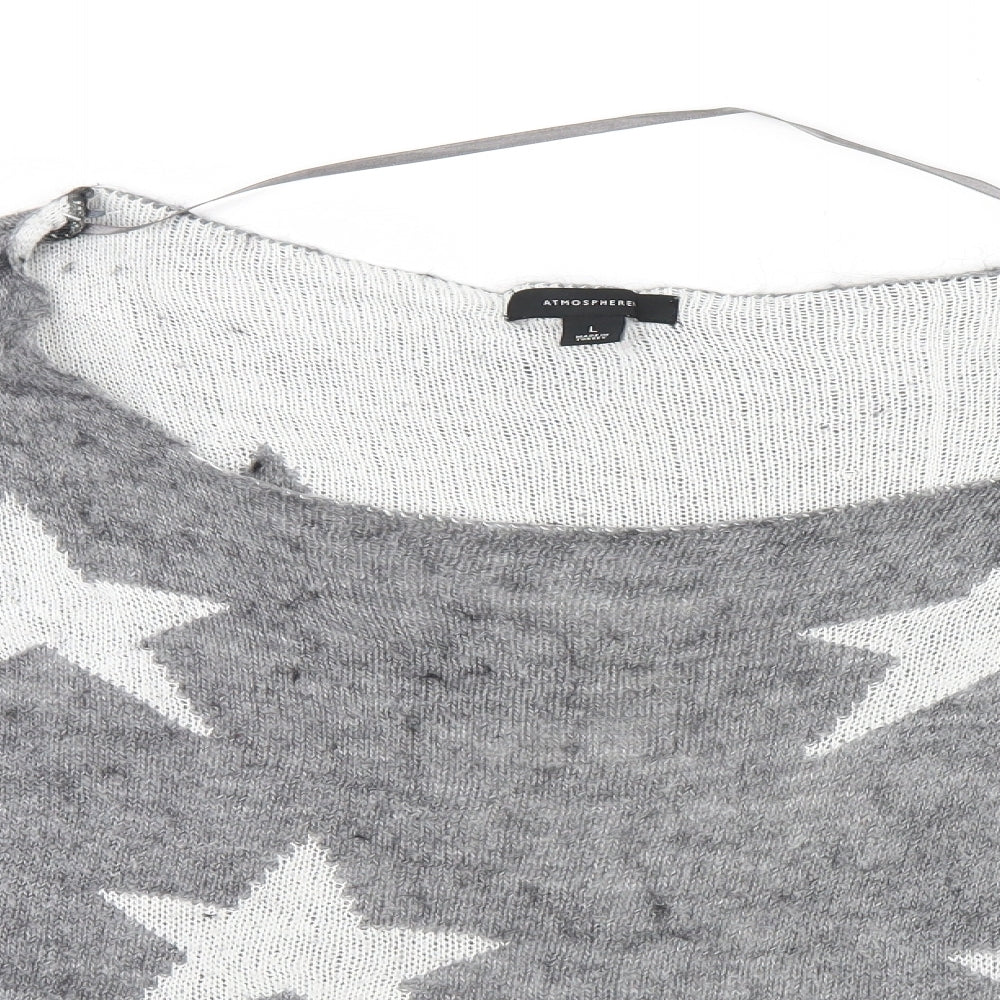 Atmosphere Womens Grey   Pullover Jumper Size L