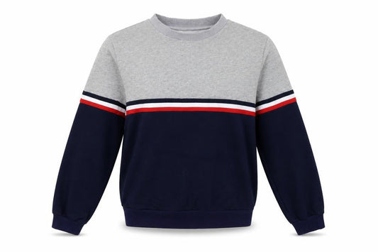 Preworn Womens Grey Striped  Pullover Sweatshirt Size L