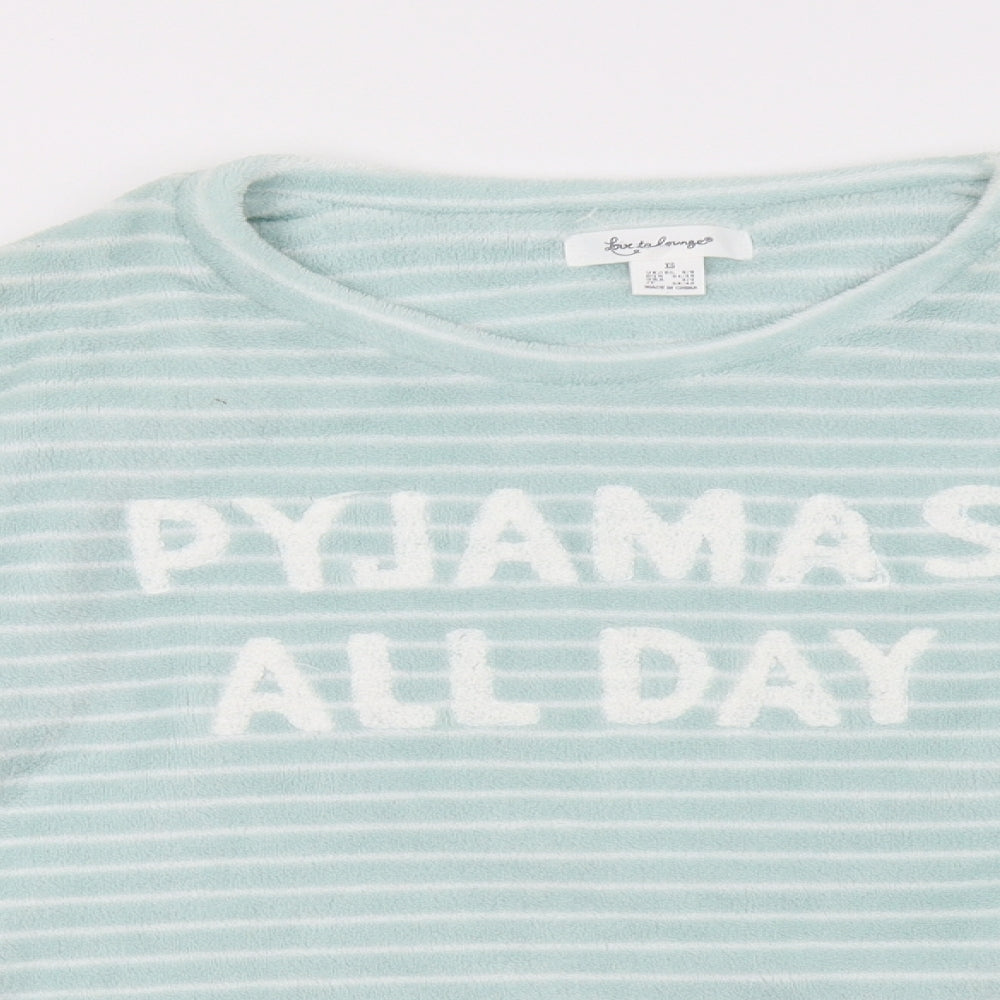 Primark Womens Green Striped   Pyjama Top Size 8
