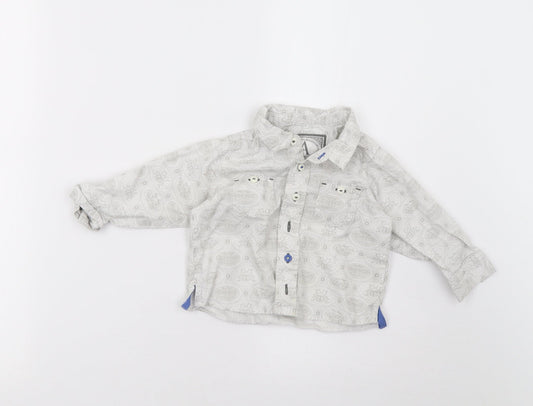 Marks and Spencer Boys Grey   Basic Button-Up Size 12 Months