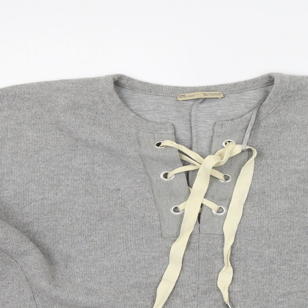 Zara Womens Grey   Pullover Jumper Size S