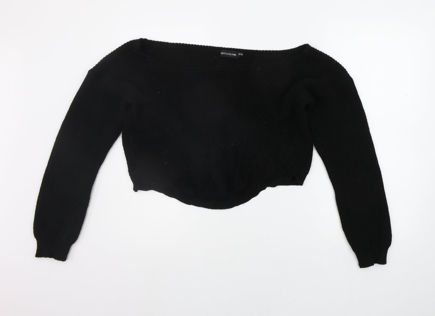 PRETTYLITTLETHING Womens Black   Pullover Jumper Size M