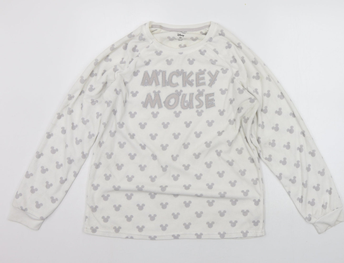 Primark Womens White Geometric  Kimono Pyjama Top Size S  - Micky Mouse