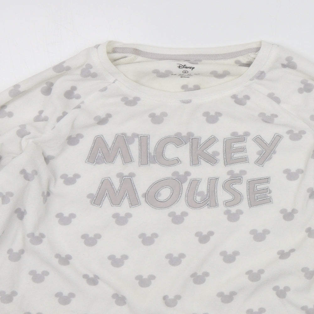 Primark Womens White Geometric  Kimono Pyjama Top Size S  - Micky Mouse