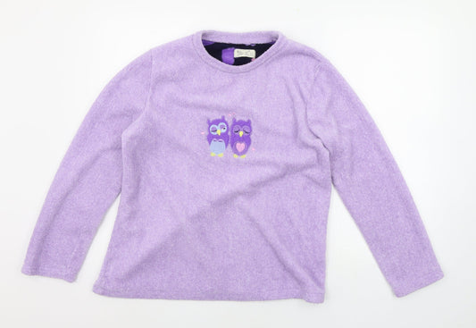 LOVE TO LOUNGE Womens Purple Solid  Top Pyjama Top Size S  - Owls