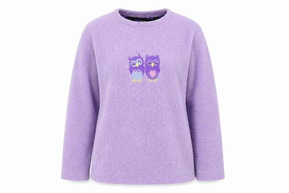LOVE TO LOUNGE Womens Purple Solid  Top Pyjama Top Size S  - Owls