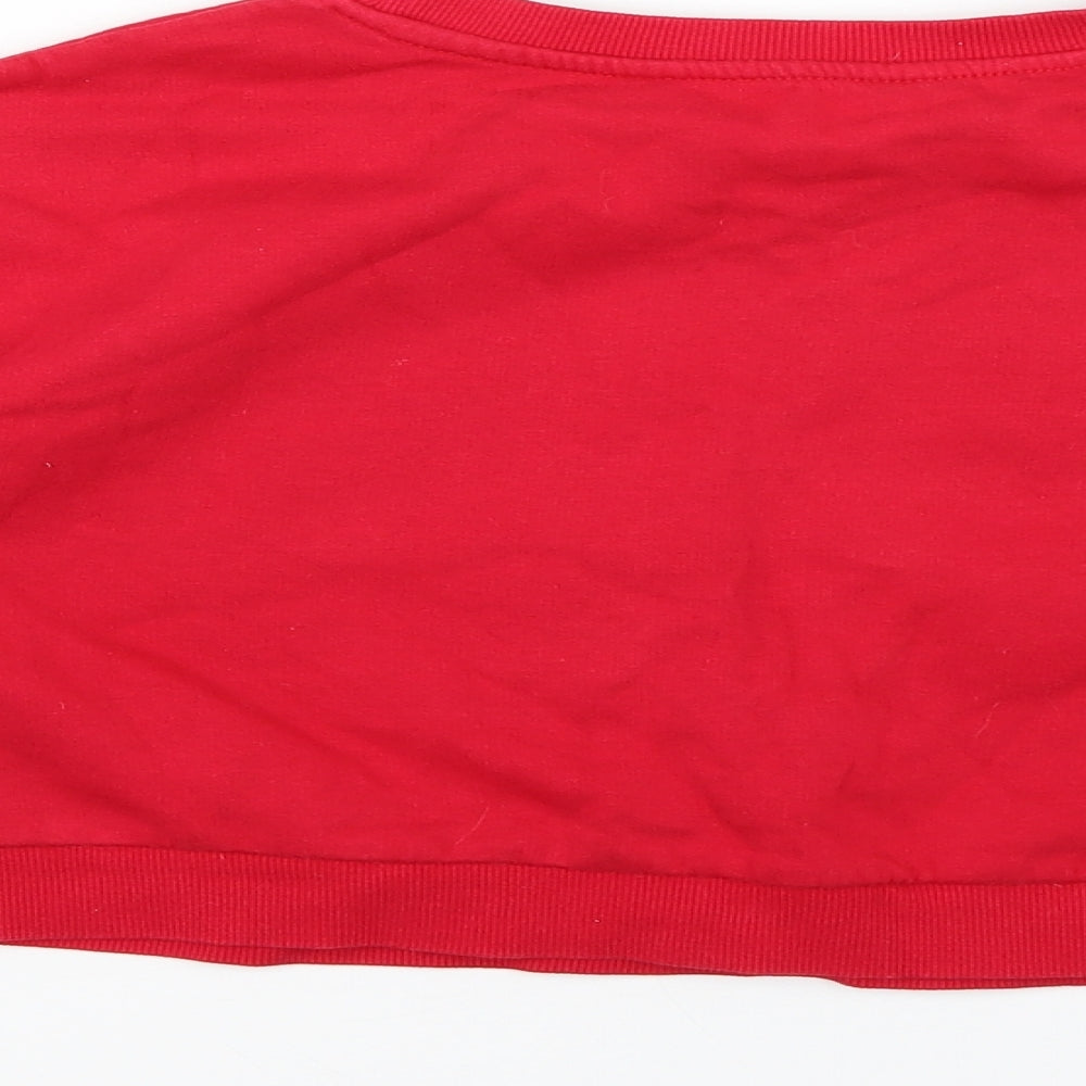 H&M Girls Red Geometric  Pullover Jumper Size 9-10 Years