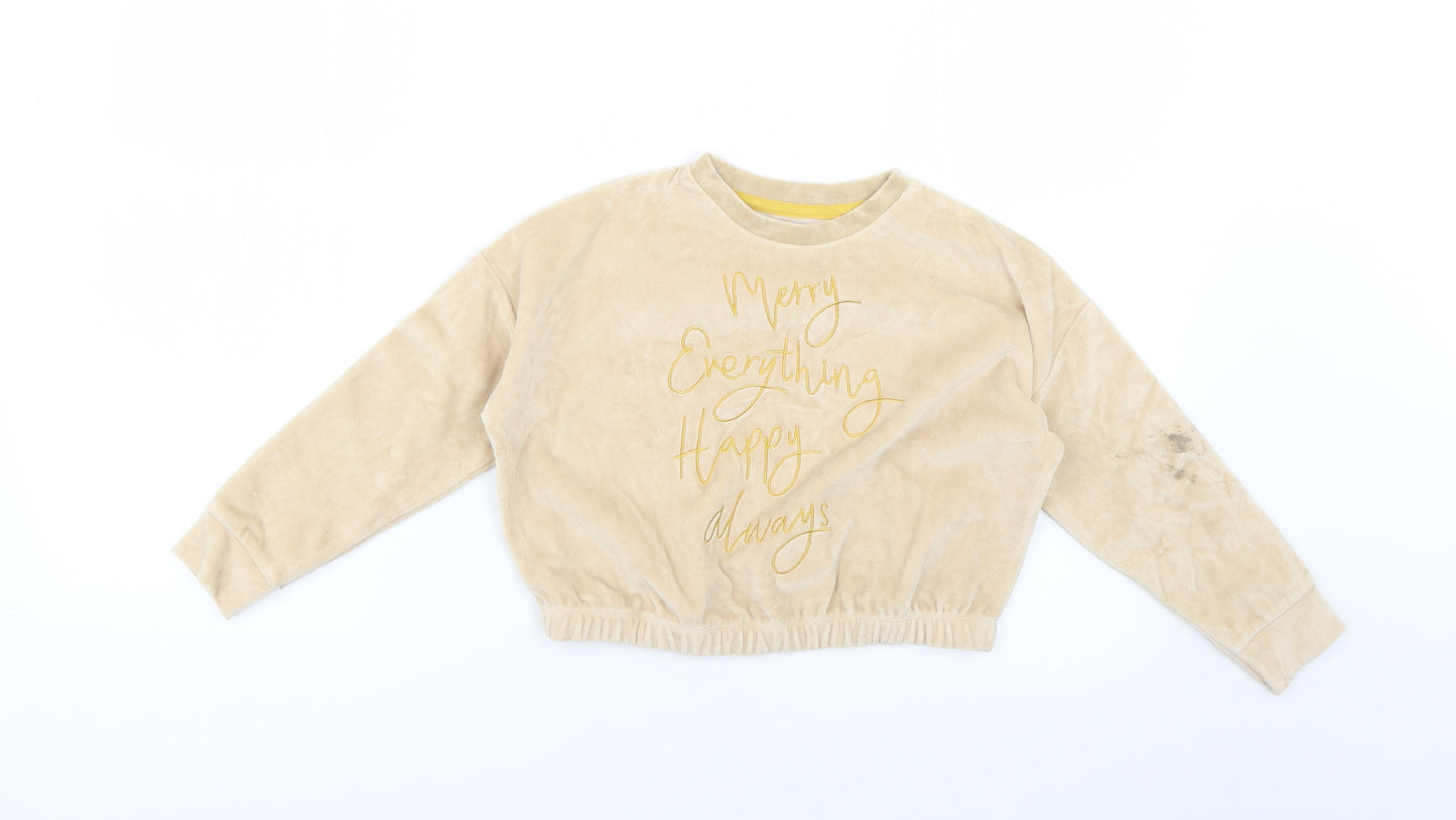 George Girls Beige   Pullover Jumper Size 4-5 Years