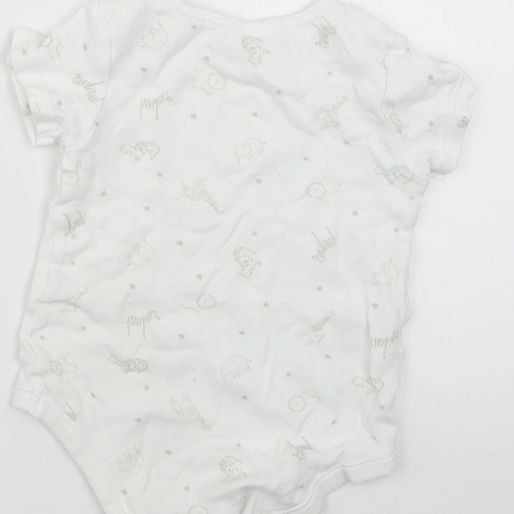 TU Baby White Geometric  Babygrow One-Piece Size 9-12 Months