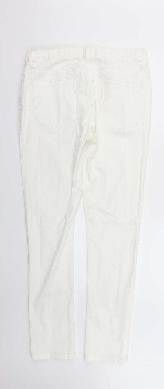 Denim & Co. Womens White   Skinny Jeans Size 32 L29 in