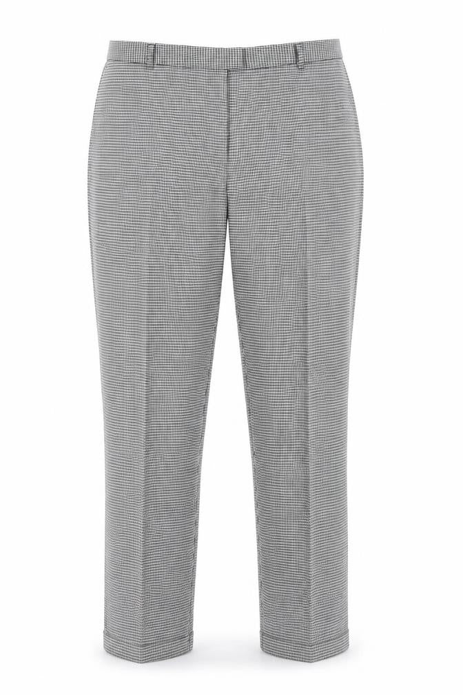 Front view of Papaya women’s multicoloured houndstooth trousers, size UK 12, 25-inch leg