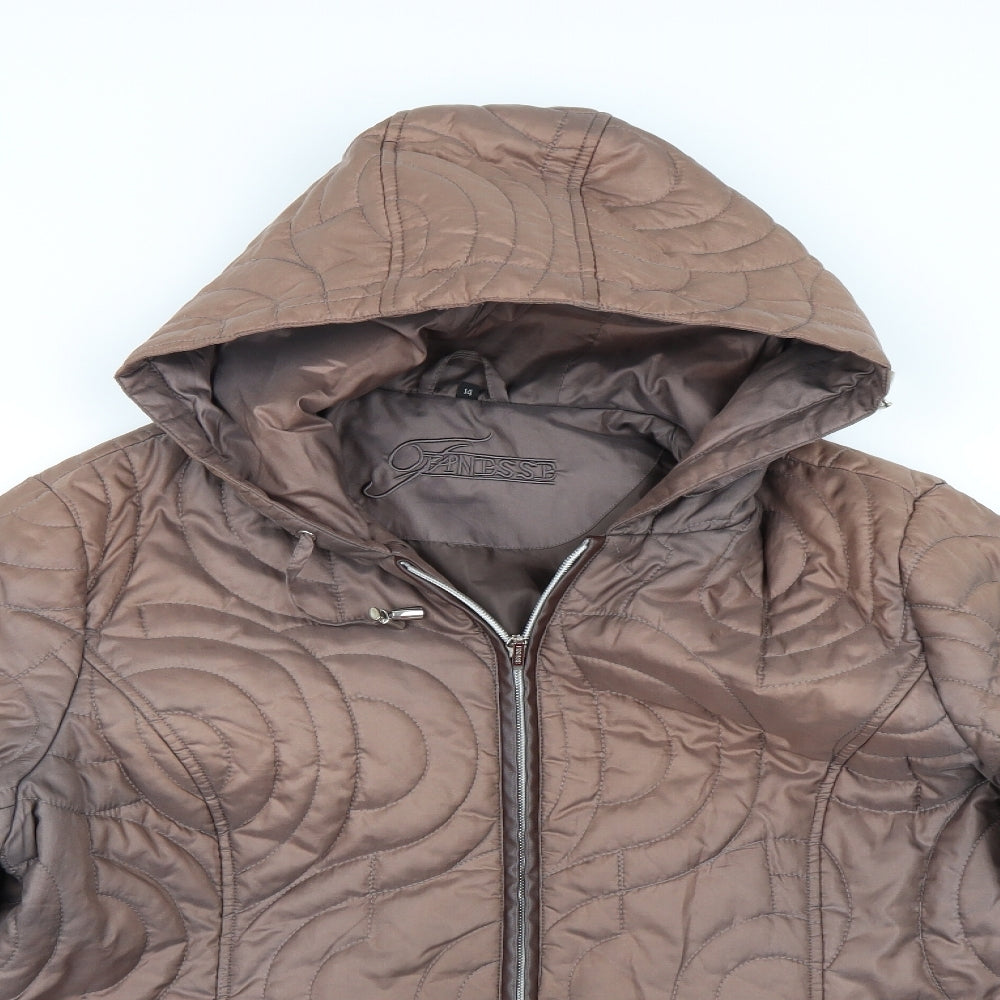 Finesse Womens Brown   Jacket  Size 14  - Metallic Look