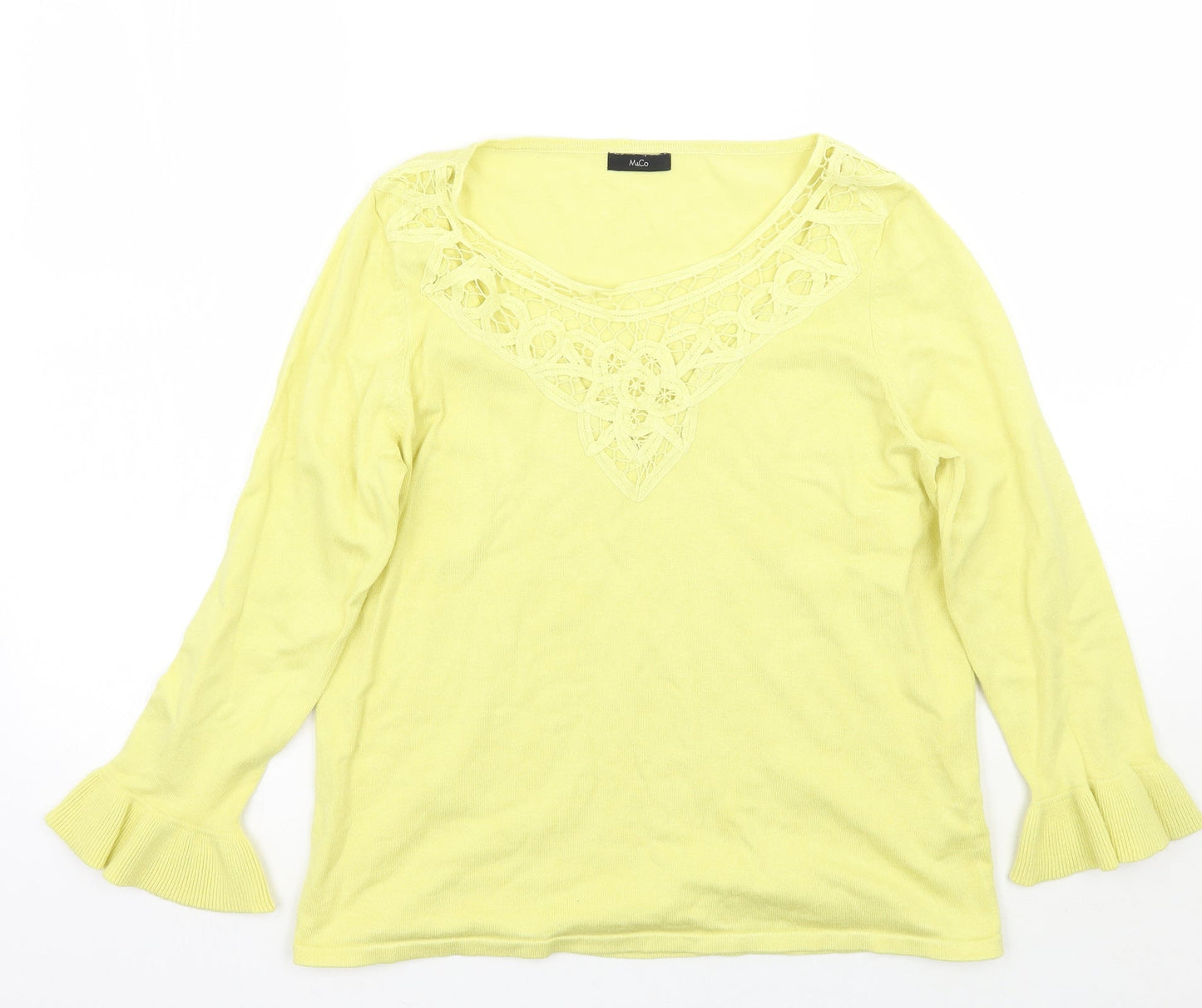 M&Co Womens Yellow   Pullover Jumper Size 14