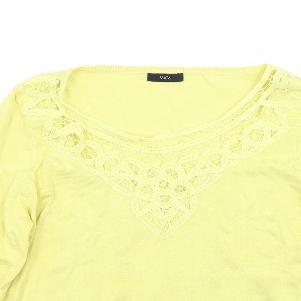 M&Co Womens Yellow   Pullover Jumper Size 14