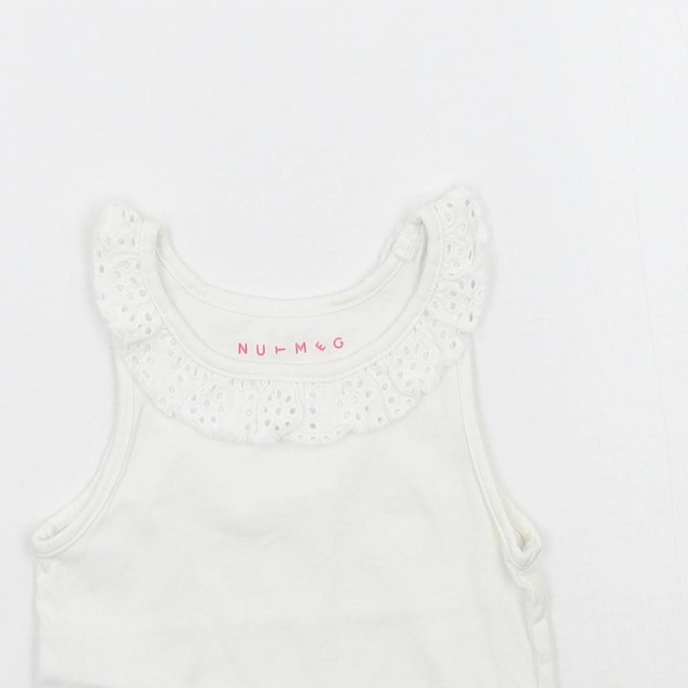 Nutmeg Girls White   Basic Tank Size 2 Years