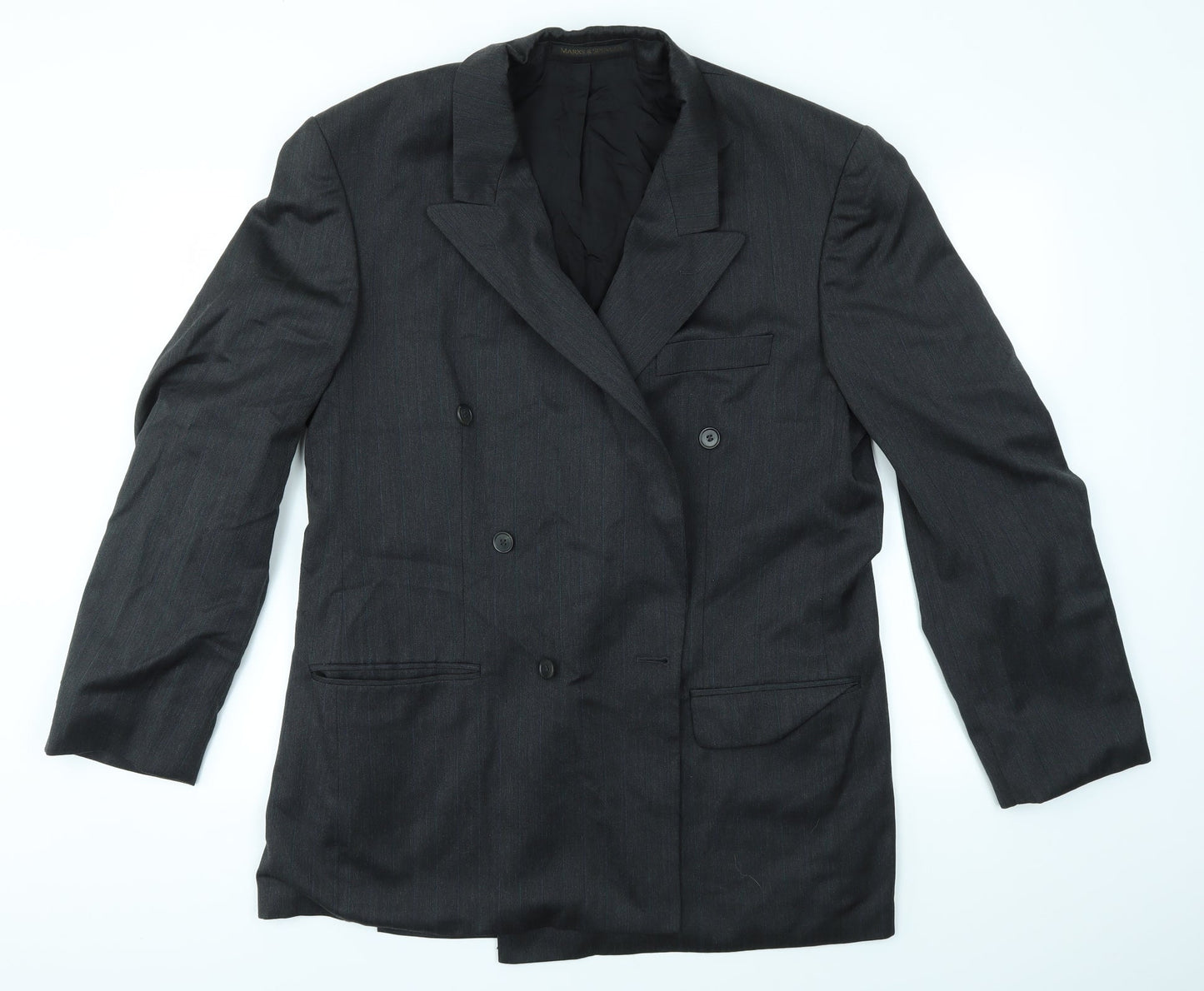 M&S Mens Grey    Suit Jacket Size 44  - LONG
