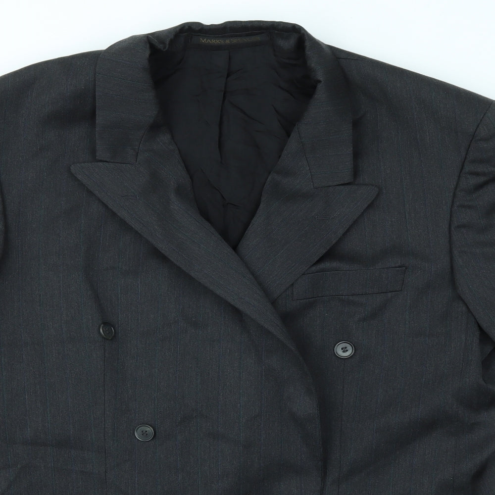 M&S Mens Grey    Suit Jacket Size 44  - LONG