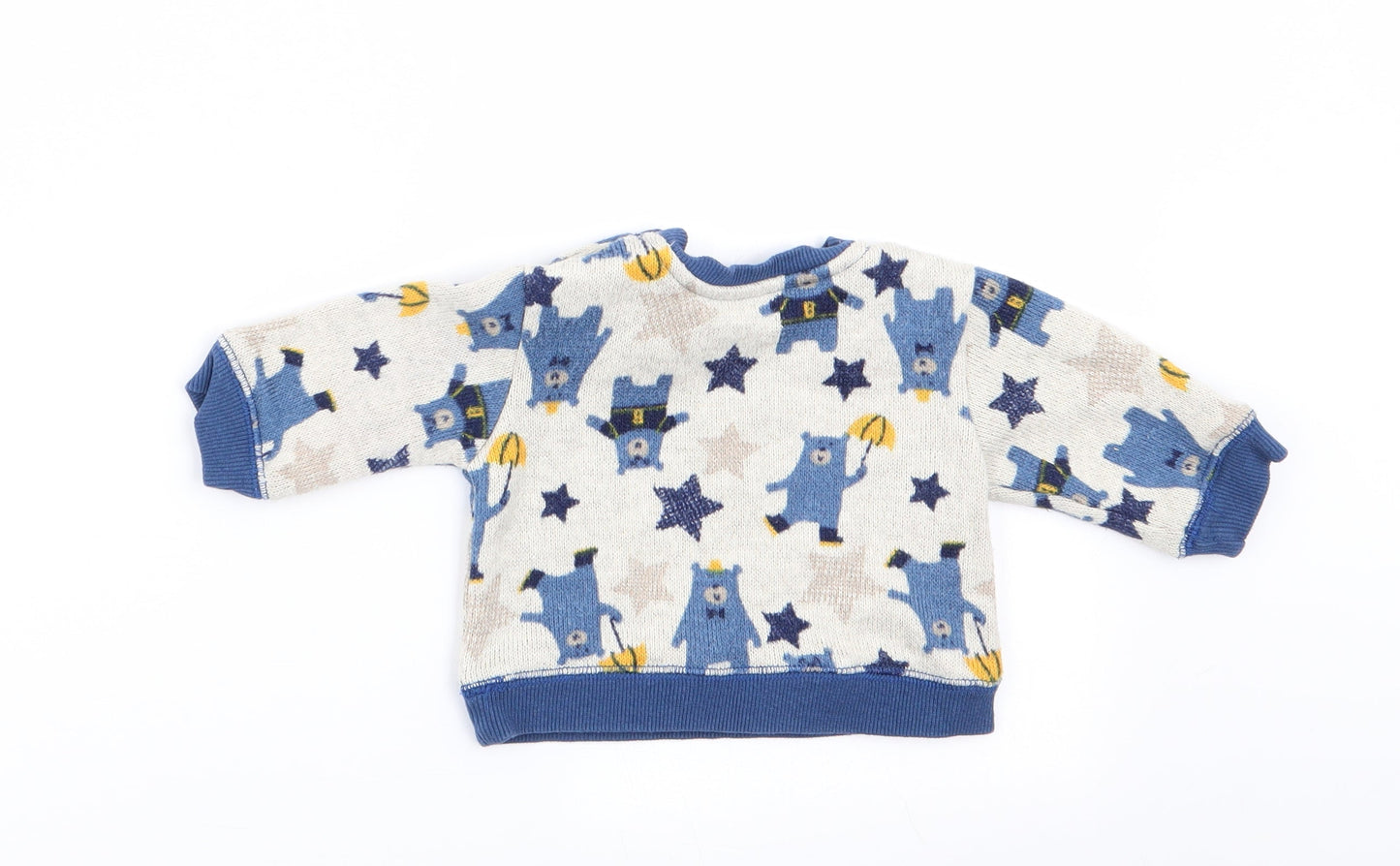 Nutmeg Boys Ivory Animal Print  Pullover Jumper Size 0-3 Months  - Bear Print
