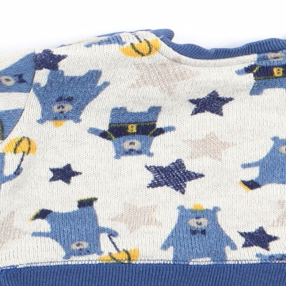 Nutmeg Boys Ivory Animal Print  Pullover Jumper Size 0-3 Months  - Bear Print