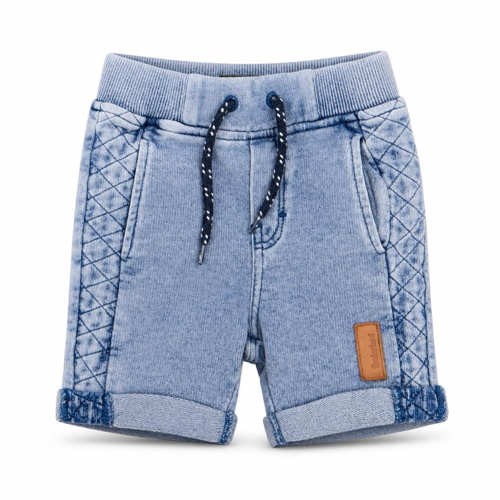 Front view of Timberland boys’ blue jogger jeans, size 6-9, months