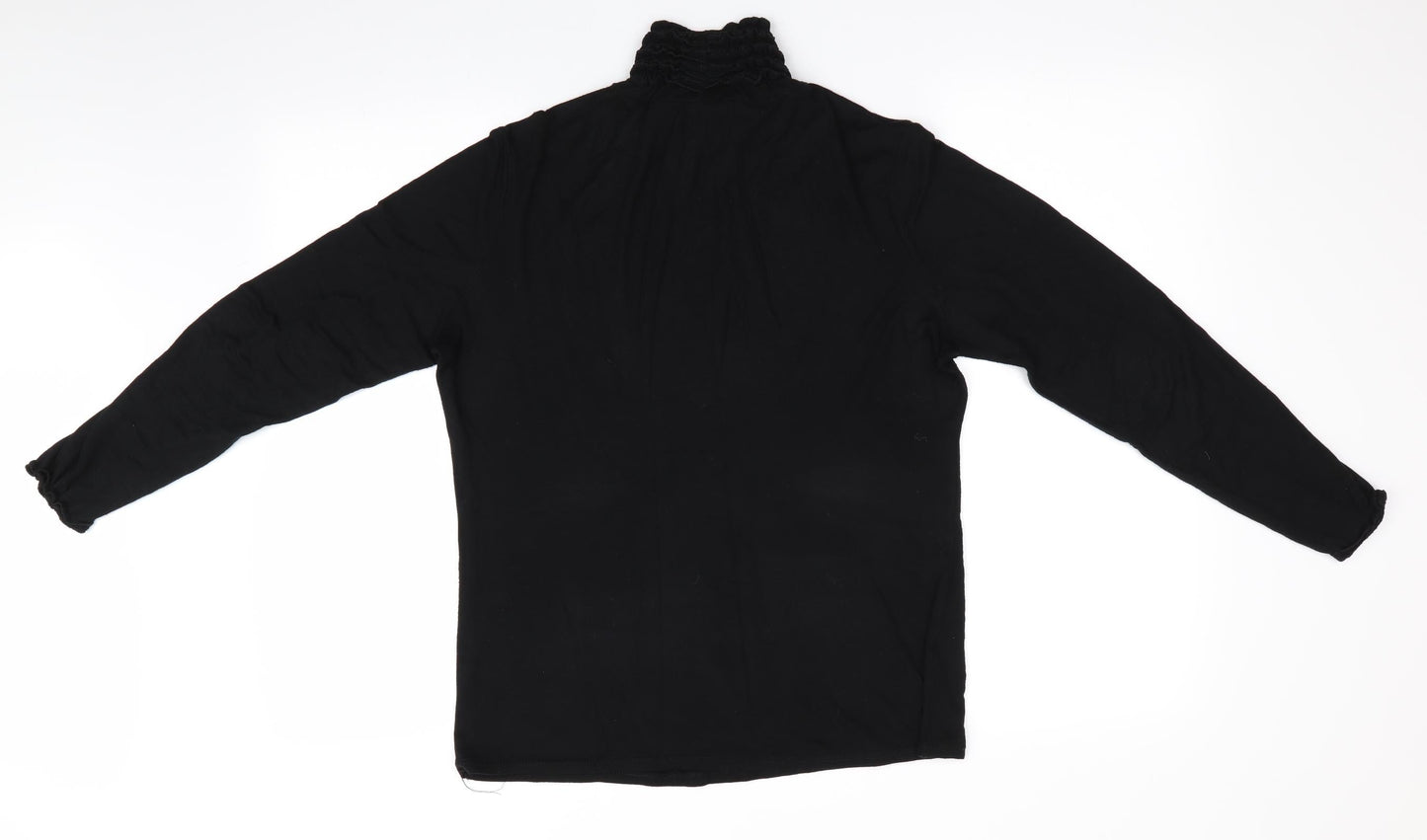 Preworn Womens Black   Pullover Jumper   - Ruffled & Elasticated Neck