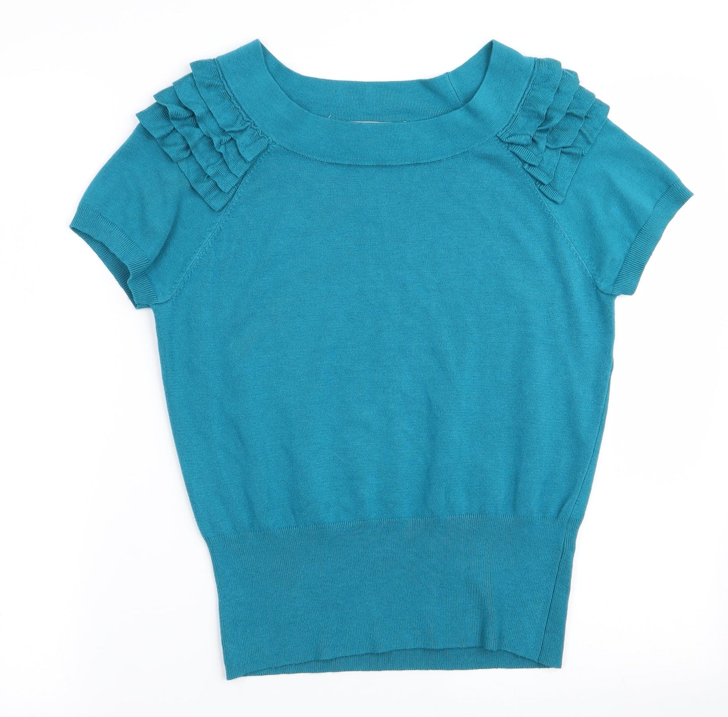 Principles Womens Blue   Pullover Jumper Size 14  - Ruffled shoulder detail