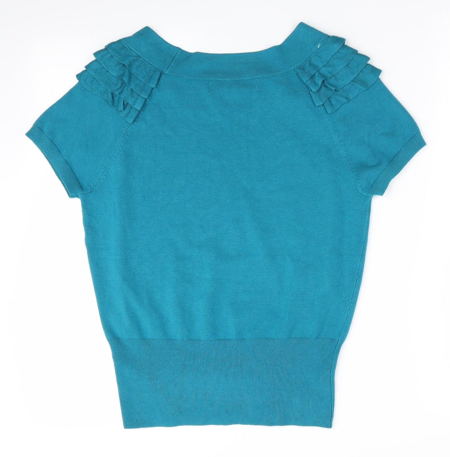 Principles Womens Blue   Pullover Jumper Size 14  - Ruffled shoulder detail