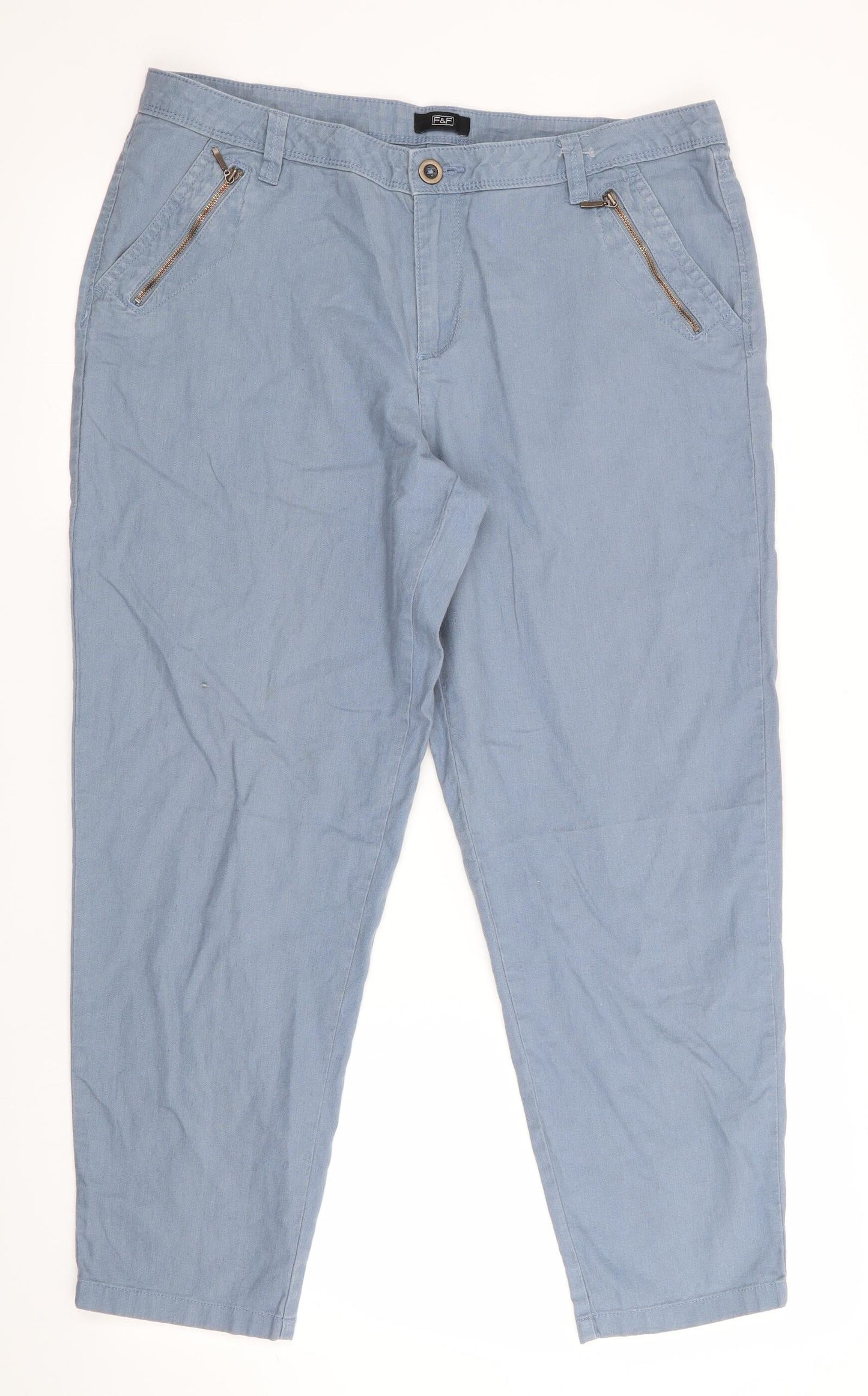 Florence and Fred Womens Blue   Cropped Trousers  L26 in