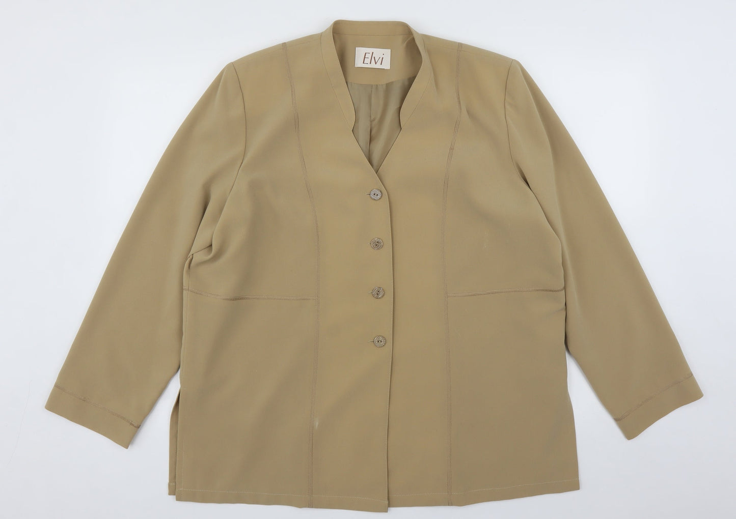 ELVI Womens Beige   Jacket Sport Coat Size 18