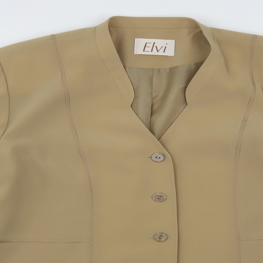 ELVI Womens Beige   Jacket Sport Coat Size 18