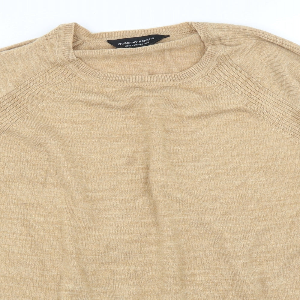 Dorothy Perkins Womens Beige   Pullover Jumper Size 16