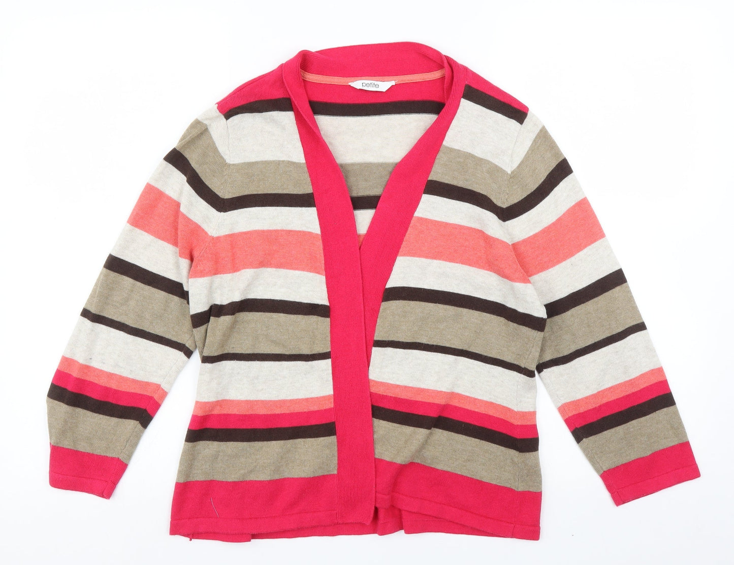 BHS Womens Multicoloured Striped  Cardigan Jumper Size 16