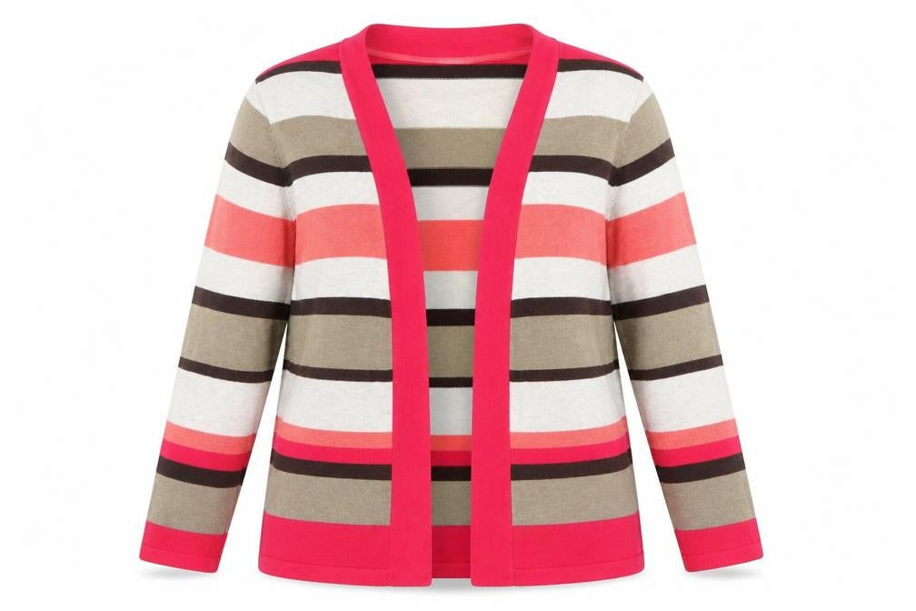 BHS Womens Multicoloured Striped  Cardigan Jumper Size 16