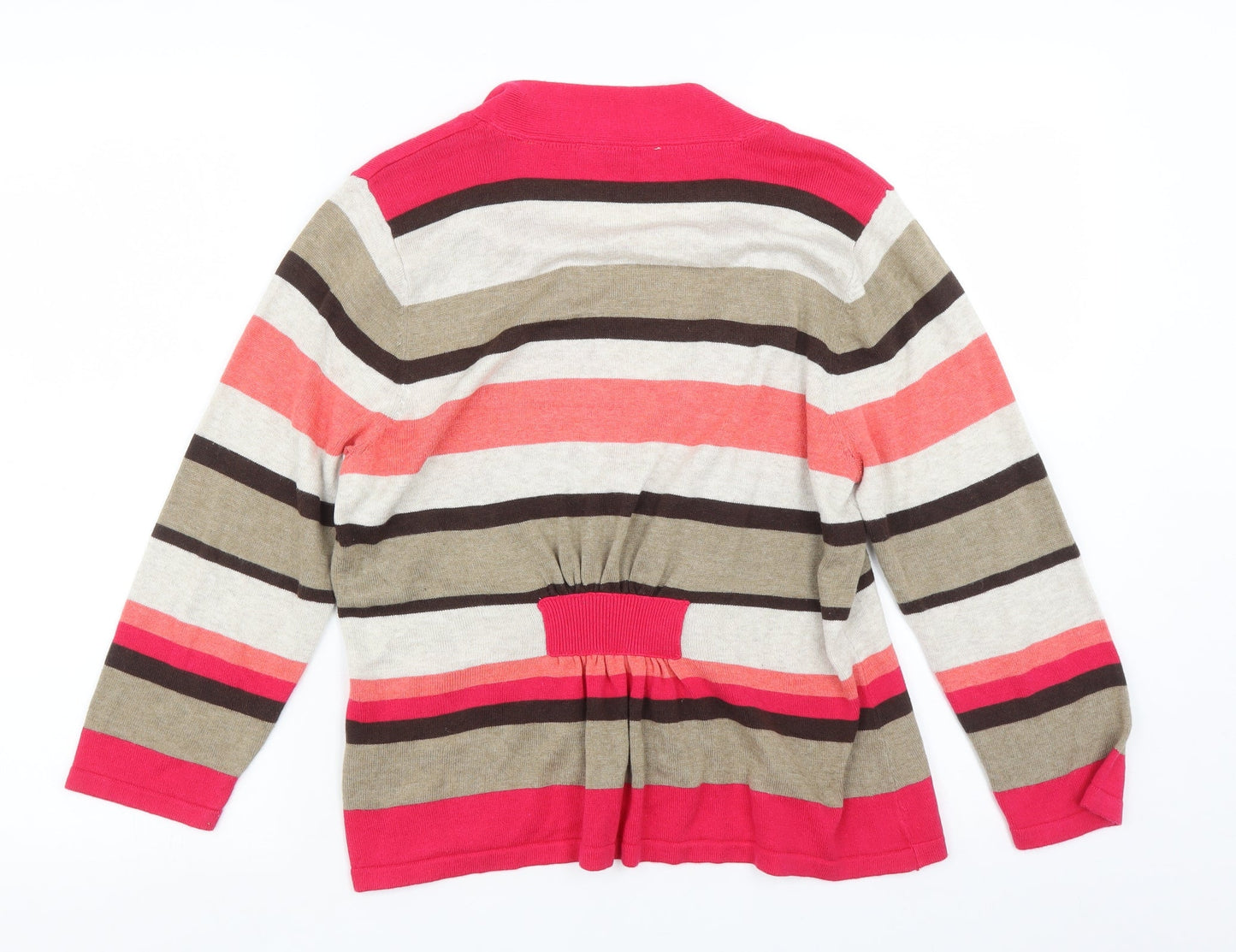 BHS Womens Multicoloured Striped  Cardigan Jumper Size 16