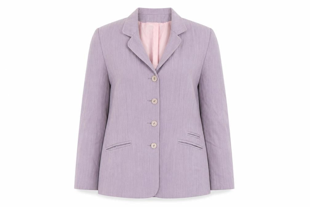 Front view of Principles women’s purple jacket suit jacket, size UK 14