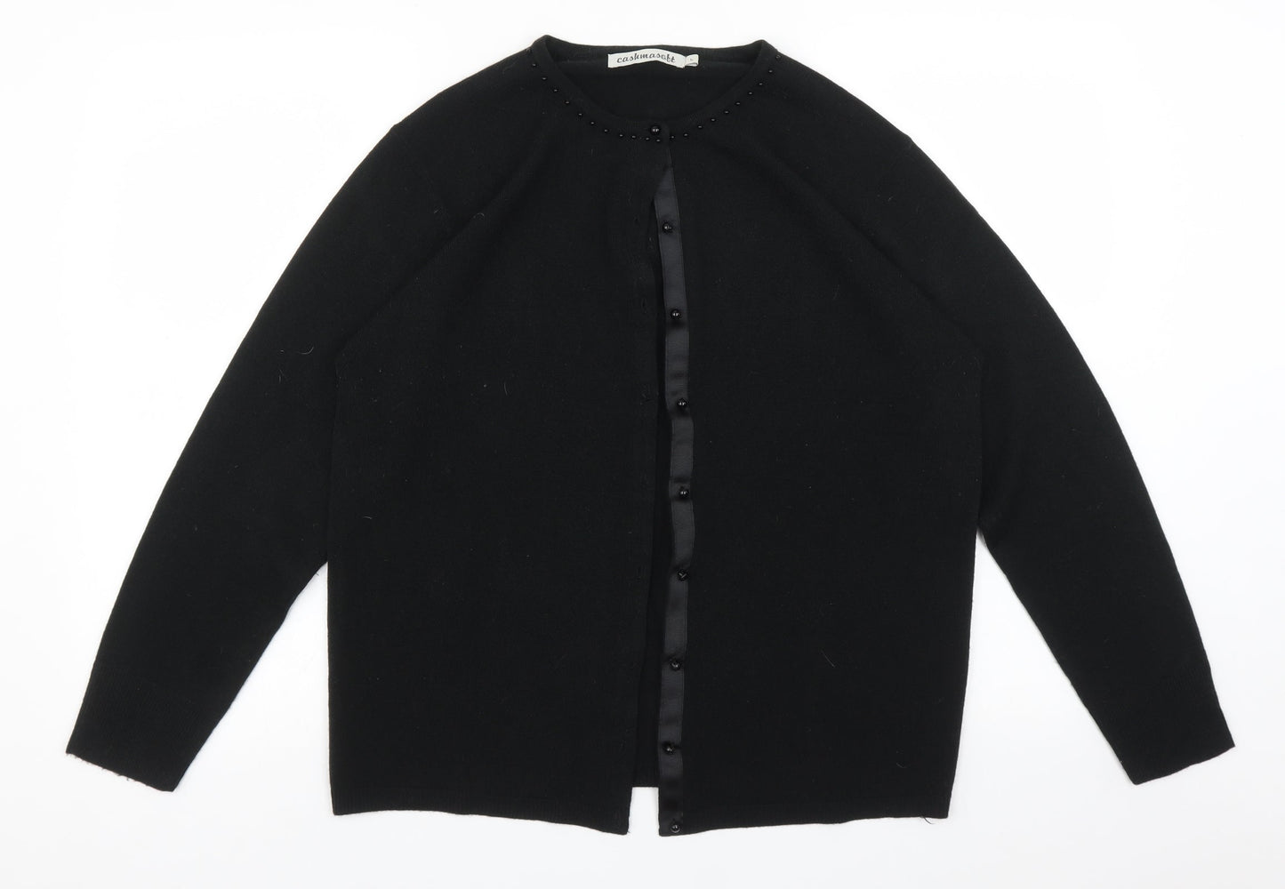 cashmasoft Womens Black   Cardigan Jumper Size L