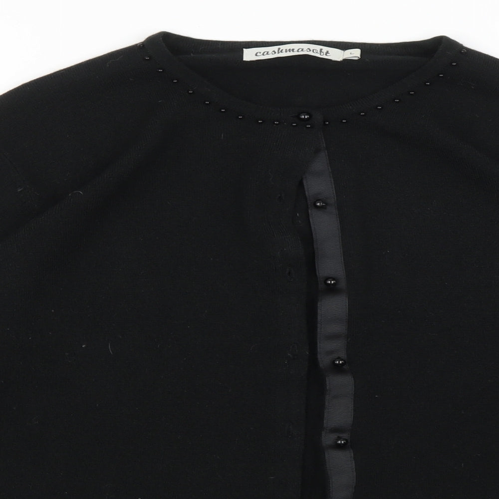 cashmasoft Womens Black   Cardigan Jumper Size L