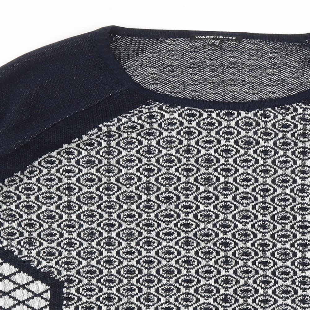 Warehouse Womens Multicoloured Argyle/Diamond  Pullover Jumper Size 12