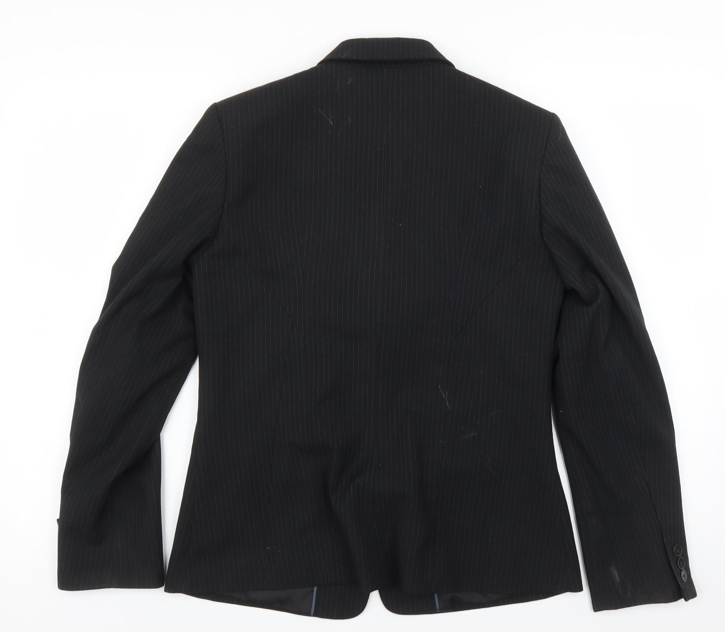 Preworn Womens Black Pinstripe  Jacket Sport Coat Size 6