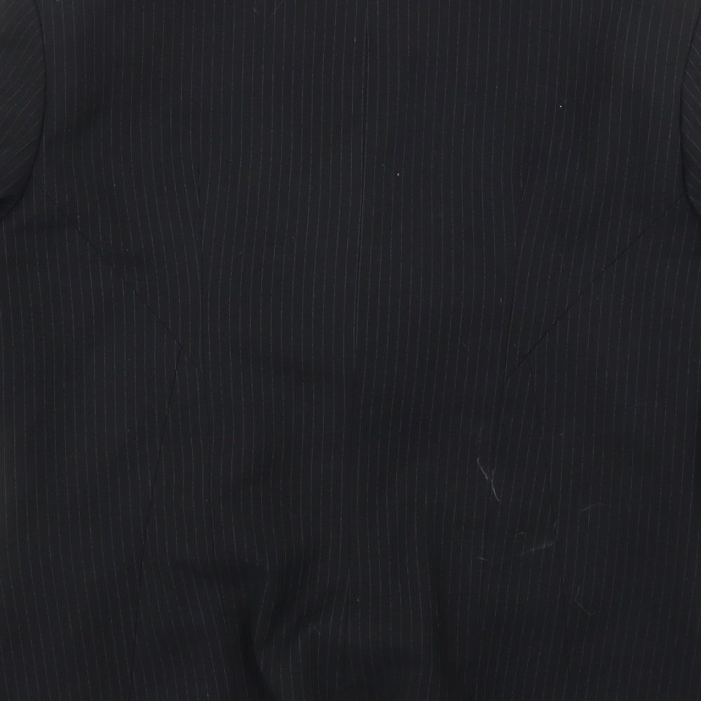 Preworn Womens Black Pinstripe  Jacket Sport Coat Size 6