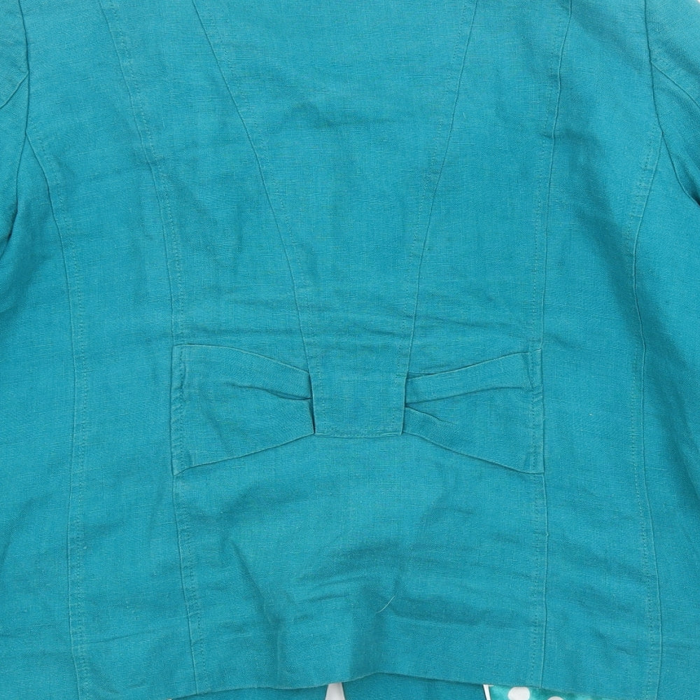 Preworn Womens Blue Polka Dot  Jacket Blazer