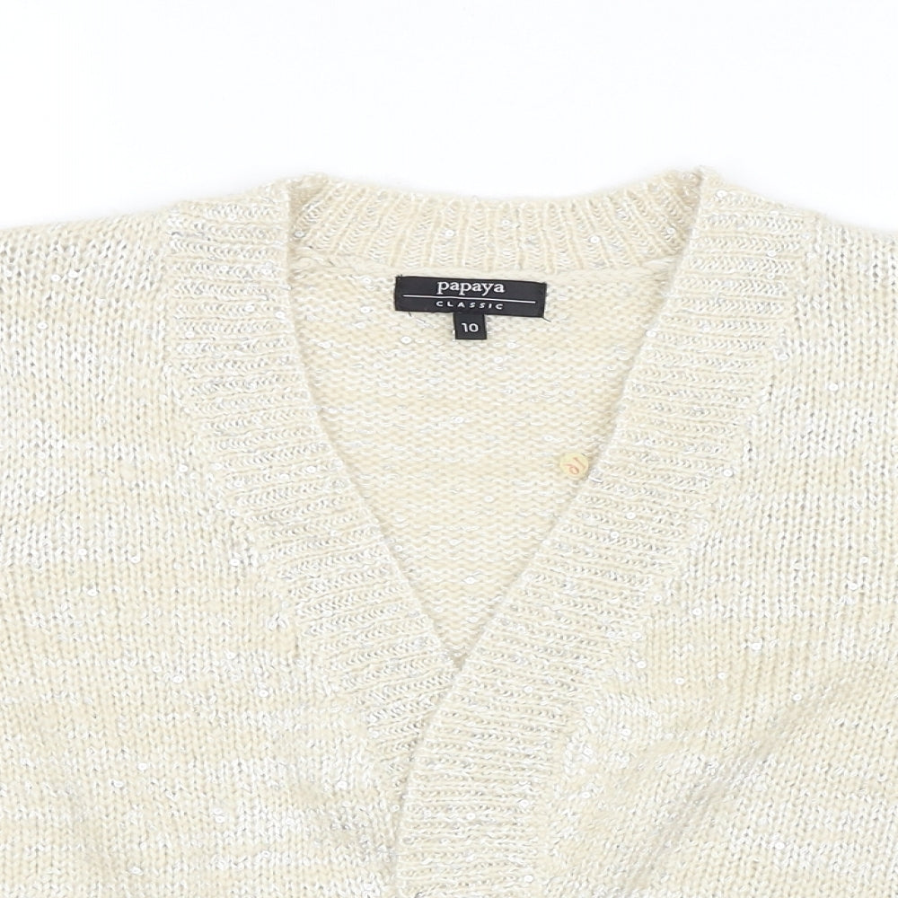 Papaya Womens Beige   Cardigan Jumper Size 10