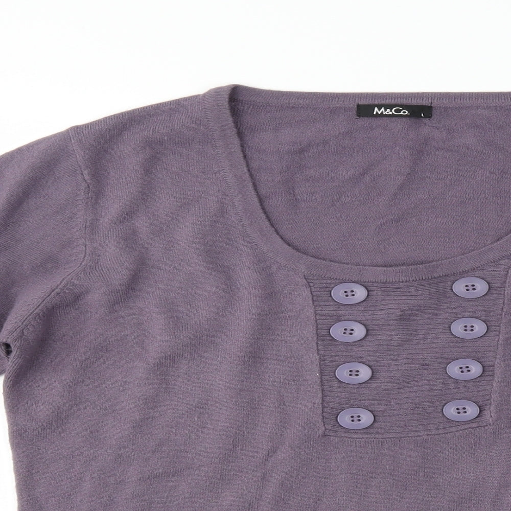 M&Co Womens Purple   Pullover Jumper Size L